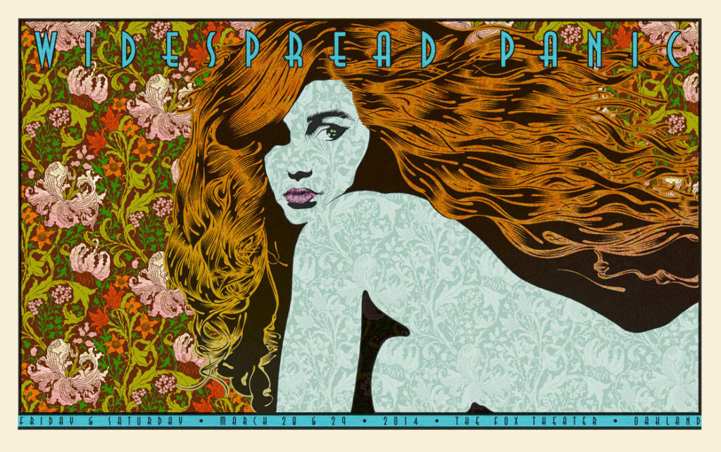 Widespread Panic 3/28-29/14 Fox Theater, Oakland, CA poster by Chuck Sperry