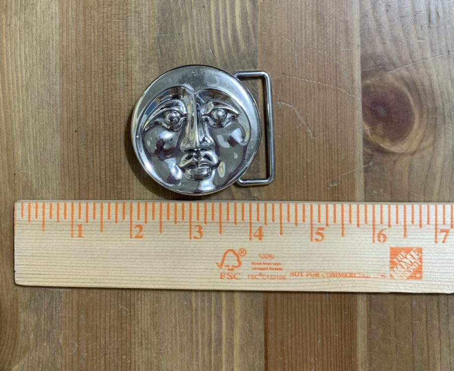 Moon Face silver belt buckle by Owsley (Bear) Stanley 1995 - Image 6