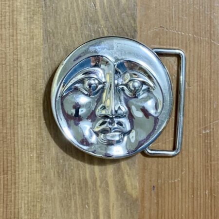 Moon Face silver belt buckle by Owsley (Bear) Stanley 1995