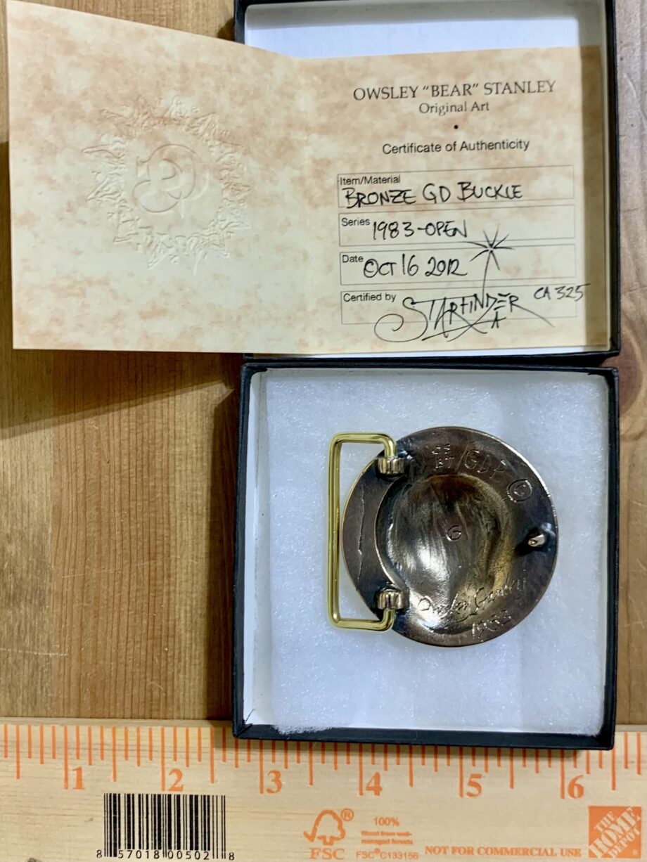 Grateful Dead Owsley (Bear) Stanley & Robert (Bob) Thomas Steal Your Face Belt Buckle Bronze edition - Image 3