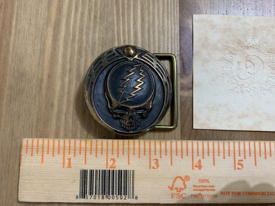 Grateful Dead Owsley (Bear) Stanley & Robert (Bob) Thomas Steal Your Face Belt Buckle Bronze edition - Image 2